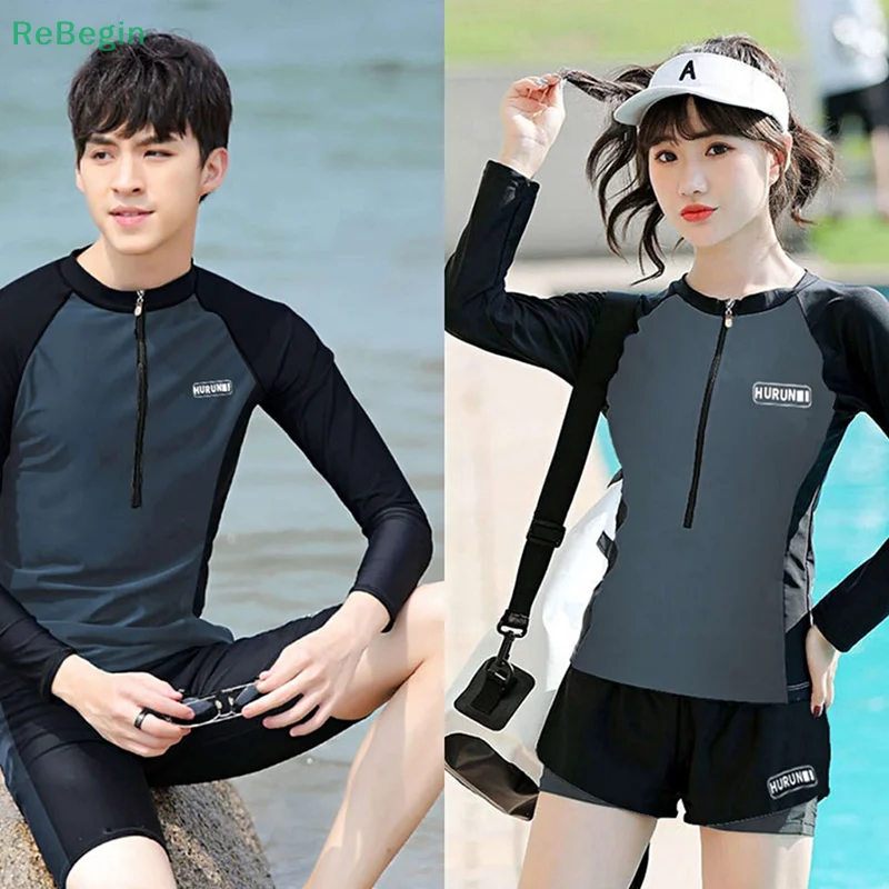 Men'S Swimsuit Long-Sleeved Diving Suit Women'S Sun-Proof Quick-Drying Swimsuit