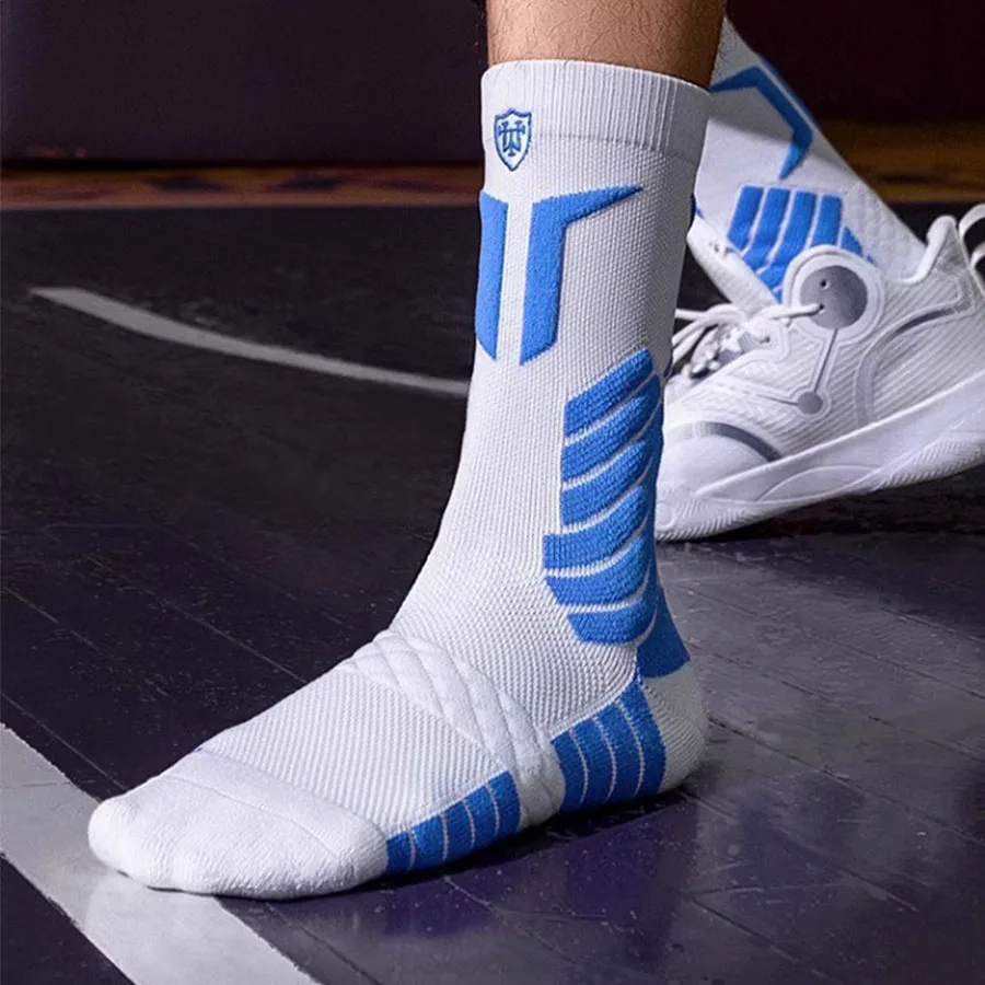 6pair Professional Men’s Basketball Socks Thick Cushion Towel Bottom Elite Player Training Long High Tube Badminton Sports Sock
