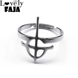Mysterious Cross Ghost BC Nameless Ring for Women Stainless Steel Ghoul Rock Band Pope Papa Emeritus Mask Finger Ring Jewelry