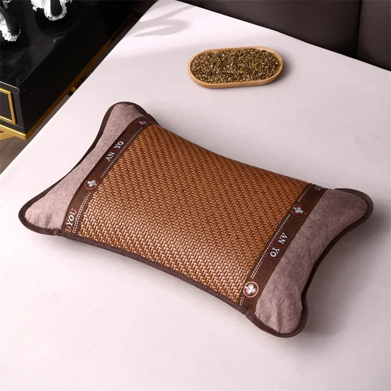 2025 New Buckwheat Pillow Summer Cool Pillow Tea Fragrance Pillow PE Vine Cool Feeling Buckwheat Protect Cervical Spine