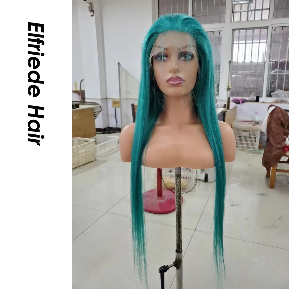 Elfriede Bondi Blue Straight Lace Front Wig for Women Precolored Wig 4x4 13X4 13X6 HD Lace Frontal Wig 100% Remy Human Hair Wigs