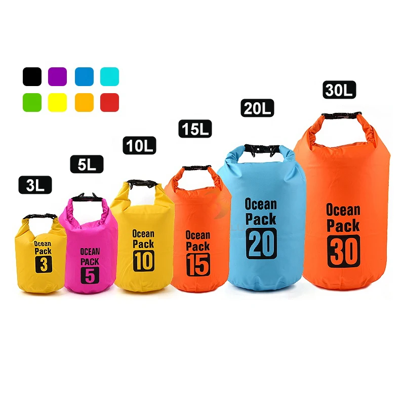 Bolsa seca impermeable para teléfono, bolsa flotante para kayak, natación al aire libre, Rafting, 5L/10L/15L/20L/30L