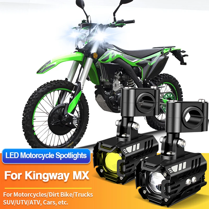 

1/2PCS LED Universal Motorcycles Headlights 2-Color Fog Light UTV ATV for Kingway MX KW-QSA-1500/MX KW200ZH-3/MX KW200ZH-5PAS