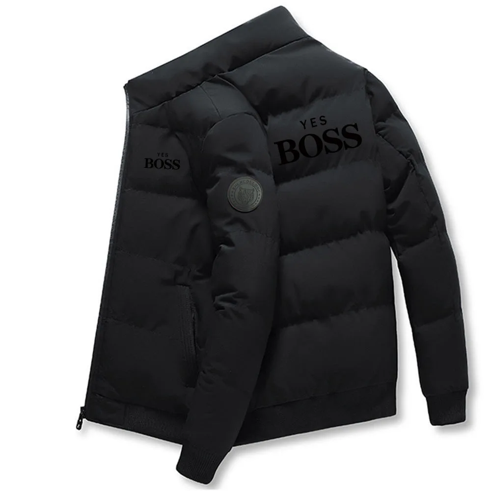 Parka de algodón para hombre, chaqueta con logo de cabeza de tigre, corta, gruesa, informal, parka para hombre, tendencia de invierno, M-5XL,