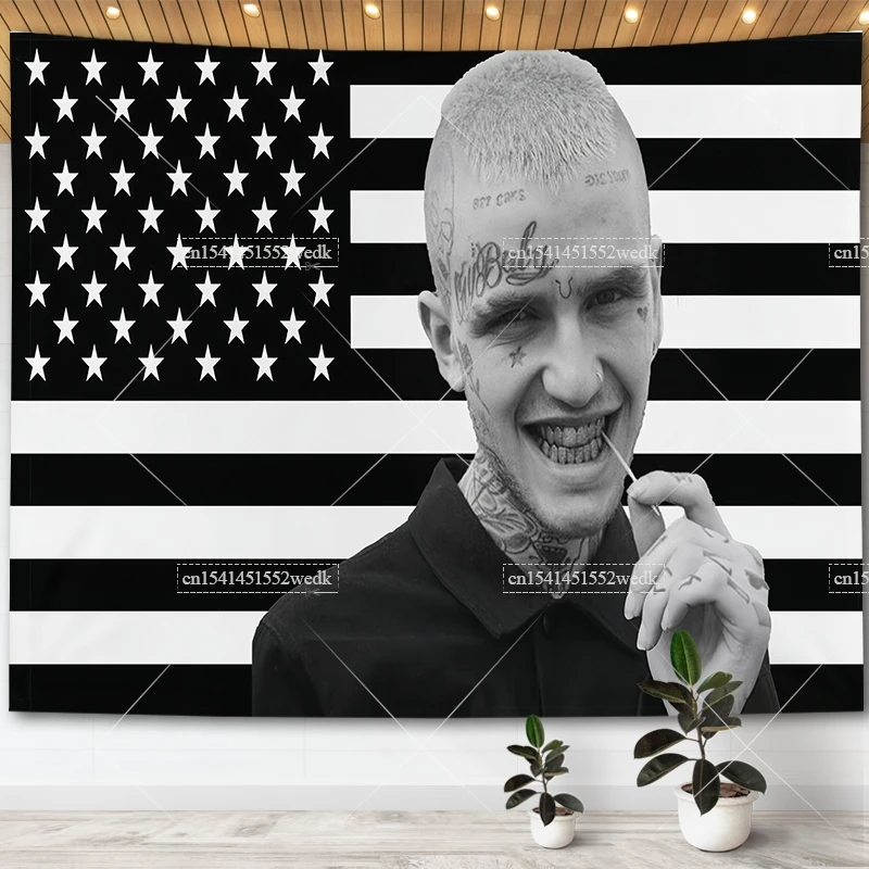 Tupac 2PAC Flag Outdoor Ken Carson American Tapestry For Room Hip Pop Lil Peep Tapestrys Bedroom Decoration Aesthetic Posters