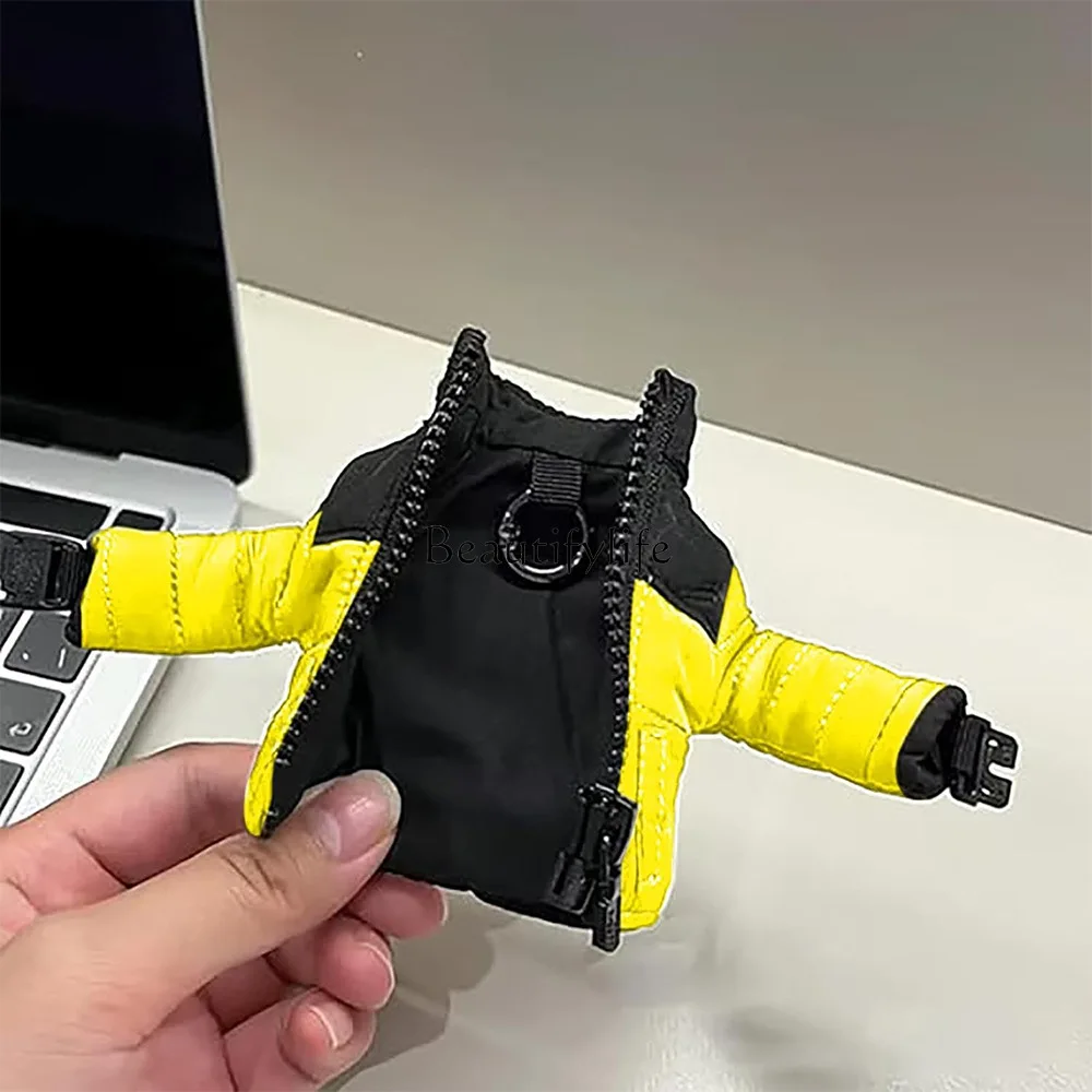 

jj4 Cross-border new auto supplies modified t keychain mini down coat pendant decoration