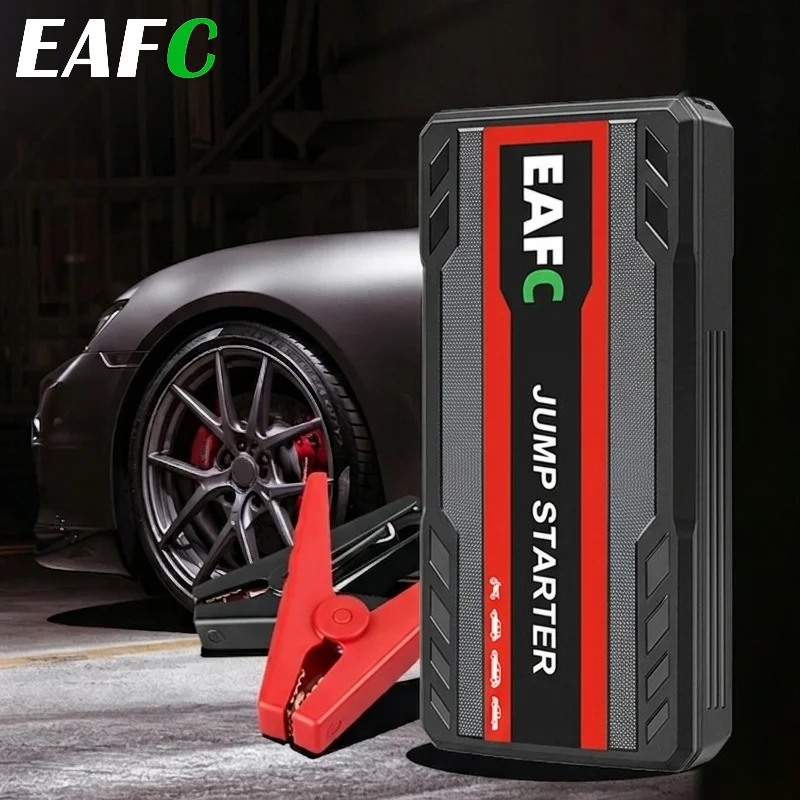 Démarreur de Voiture Portable 600A, Booster d'Urgence pour Essence ≤3.0L 12V, Démarreur de Batterie Routier avec Protection Anti-Inversion, Double USB et LED