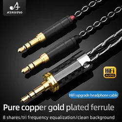 ATAUDIO HiFi Headphone Cable 4.4 2.5 6.35mm XLR Balanced  to 2 jack Stereo 3.5 Mdr Z7 Upgrade Headset Cable for HIFIMAN HE1000se