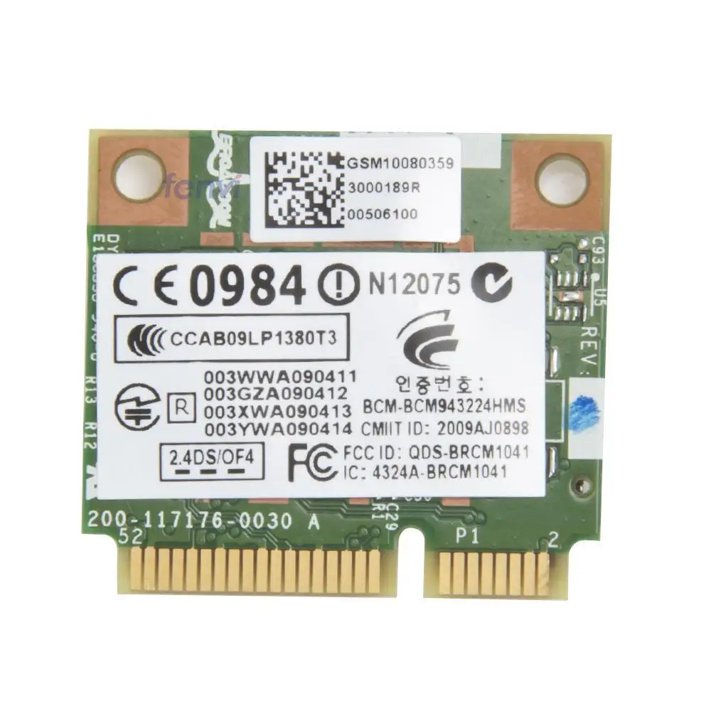 NEW BroadCom BCM943224HMS BCM43224 Half MINI PCI-E WIFI Wireless Card For HP 8460p 5310m 6560b 6455B 582564-001 518434-001