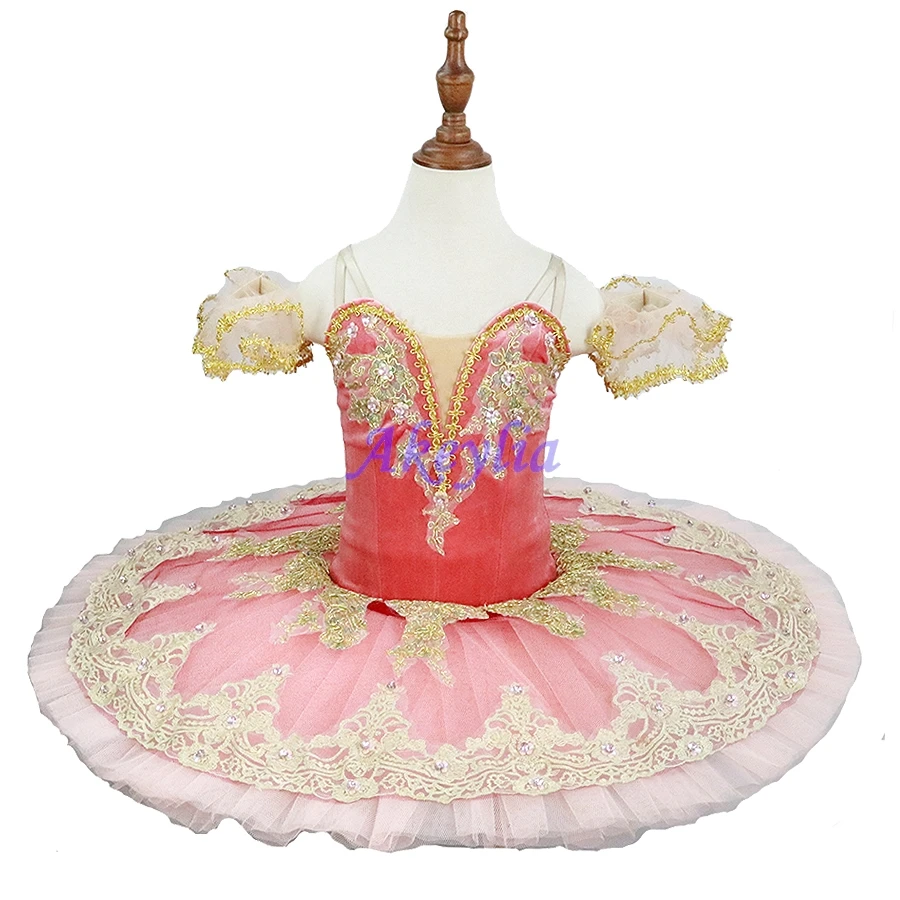 Ballet classique Tutu pêche fée rose professionnel Tutu Performance crêpe Ballet Tutu Costume filles plateau Tutus adulte JN38