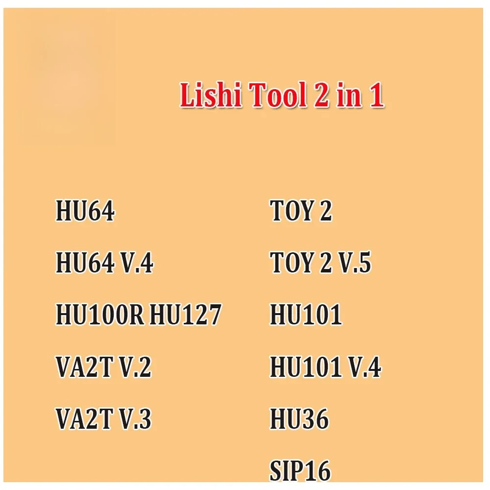 LiShi 2 in 1 Tool HU64 HU64 V.4 HU100R/HU127 HU100R HU101 HU101 V.4  VA2T V.2  VA2T V.3 TOY 2 TOY 2 V.5 for Car Key