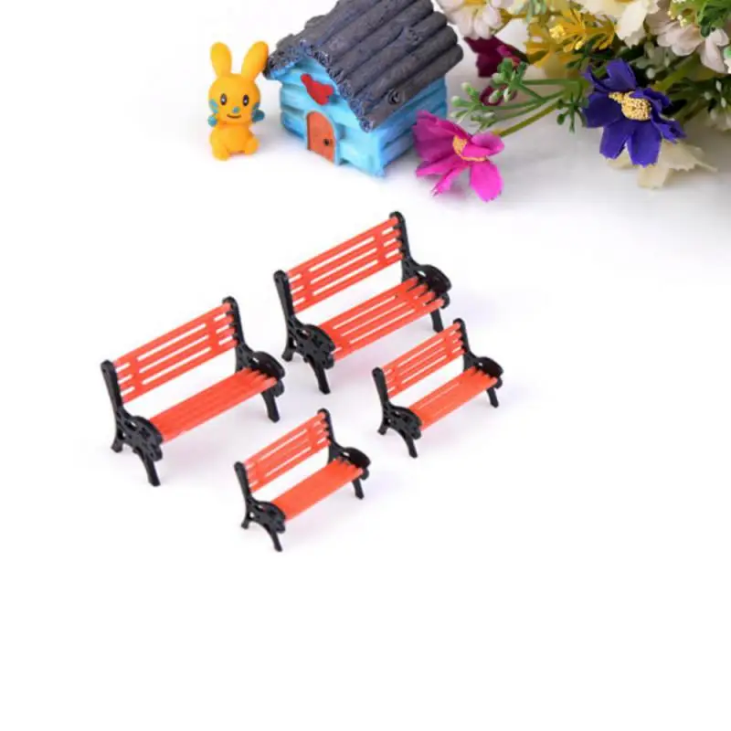 Miniature Stools Table Mini Bench Park Chair Figurines Micro Landscape Fairy Garden Decor Dollhouse Ornament Party Decor Gift