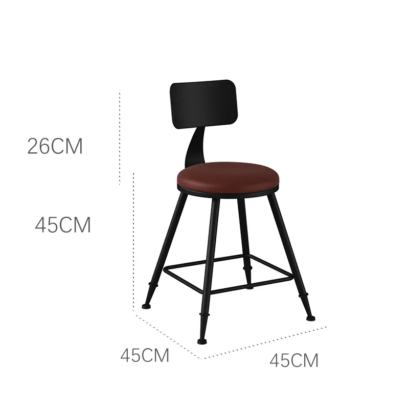 High Stool With Backrest Tabouret Design Bar Chair Aesthetic Wheels Office Chairs House Mini Home Furniture Minimalist Gray Shop