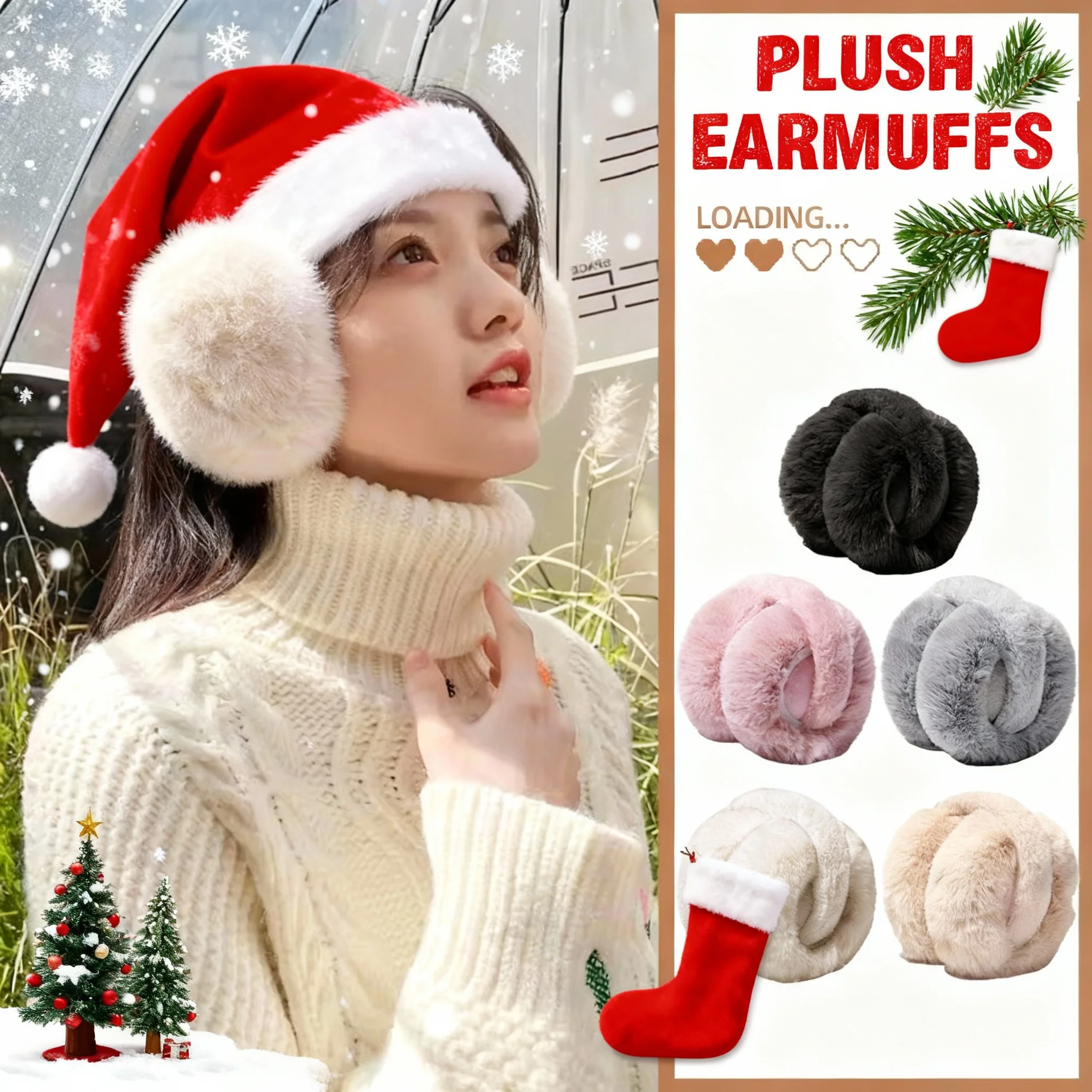 ที่ปิดหูแฟชั่นพกพาสะดวก ป้องกันความหนาวเย็นสำหรับผู้หญิงและผู้ชาย ทำจากขนเทียม พับเก็บได้ นุ่มสบาย อุปกรณ์เสริมสำหรับฤดูหนาว