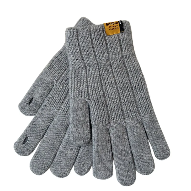 

Men Women Elastic Knitted Warm Exposed Fingers Touch Screen Glove Lovers Winter Full Finger Cycling Plush Thick Mitten P66