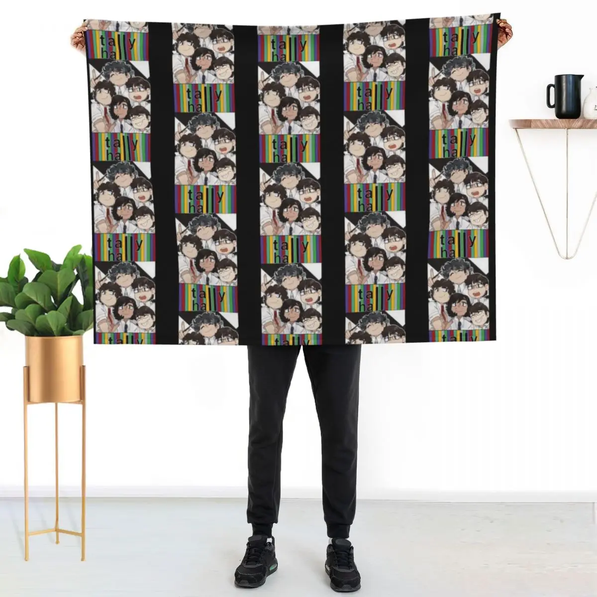 Tally Hall Band Anime Throw Blanket Furrys Hair Soft Plaid Loose Soft Big Shaggy Blankets