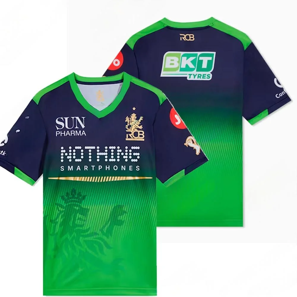 2027 Nueva Camiseta del Equipo de Cricket IPL Royal Challengers Bengaluru, Jersey Deportivo Casual para Hombres de la India, Impresión 3D, para Adultos, Familiares y Aficionados