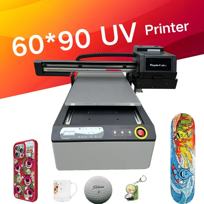 Flatbed printer uv 6090 inkjey printer inkjet digital led 3d multifungsi untuk pena botol casing ponsel label kristal