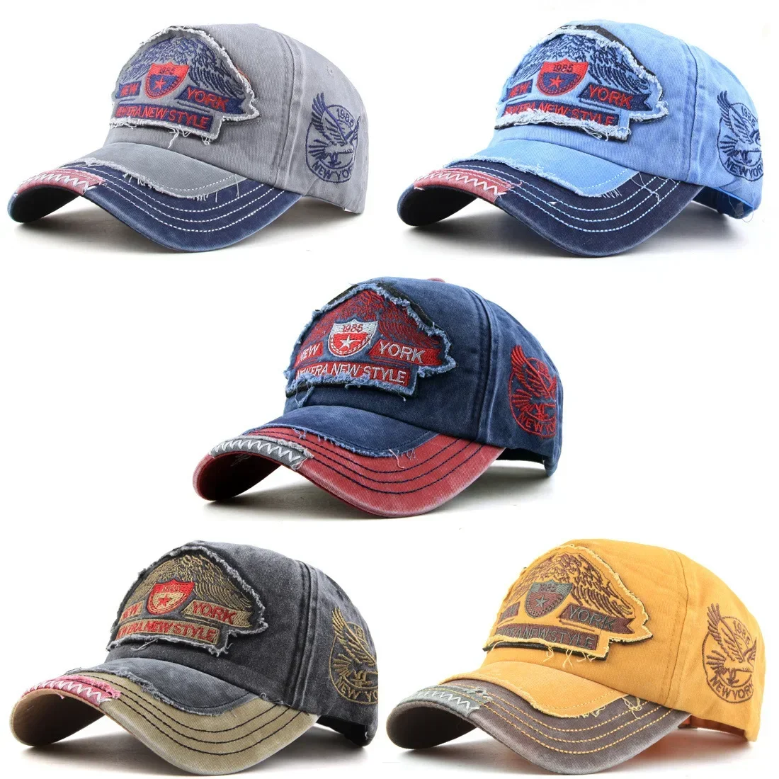 Retro Letter Embroidered Baseball Cap Men's and Women's Washed Cotton Adjustable Casual Hip-hop Dad Hat Ideal Choice for Gifts