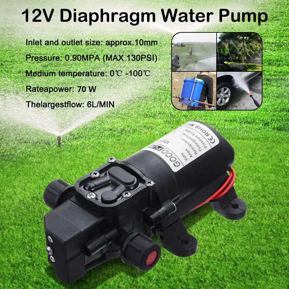 Valve Automatic Switch Durable Electric Diaphragm High Pressure Water Pump Car Washing Water Sprayer Self Priming Pump