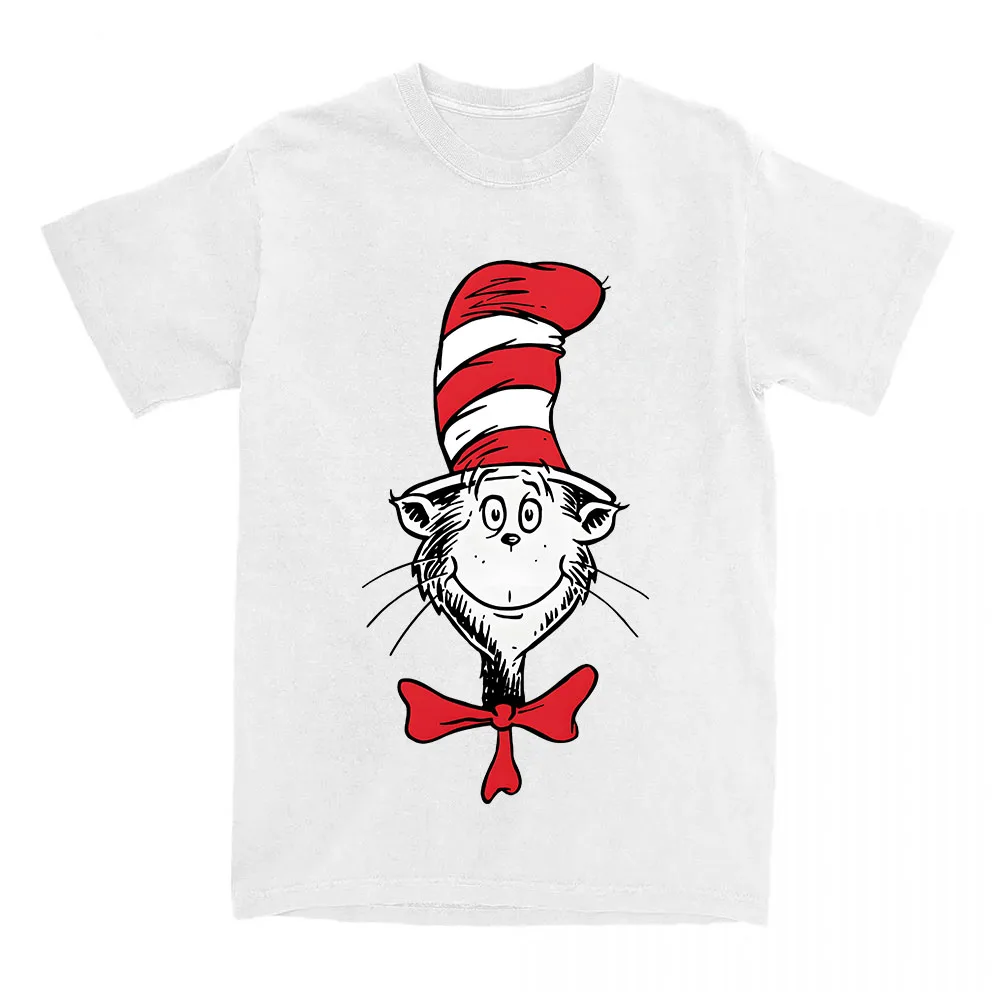 

Футболка с мультяшным принтом «Кот в шляпе», хлопковые свободные женские футболки с короткими рукавами, уличная одежда, унисекс, футболки с круглым вырезом и рисунком манги