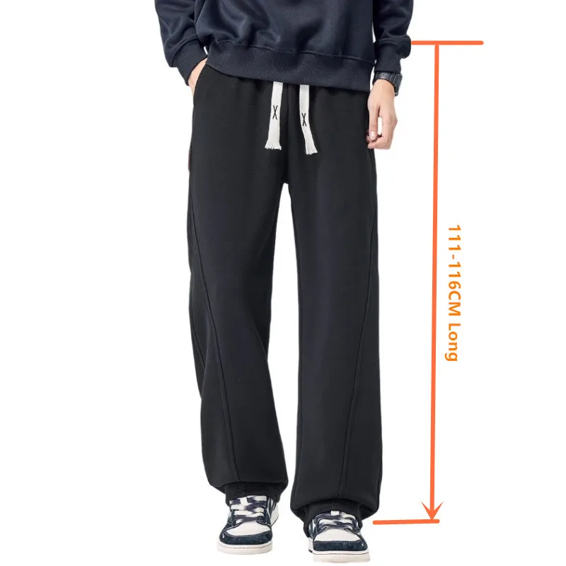 

Tall Men Track Pants Plus Size 6XL 7XL Straight Sports Thick Autumn Wide Leg Extra Long Trousers Sweatpants Big Male Streetwear