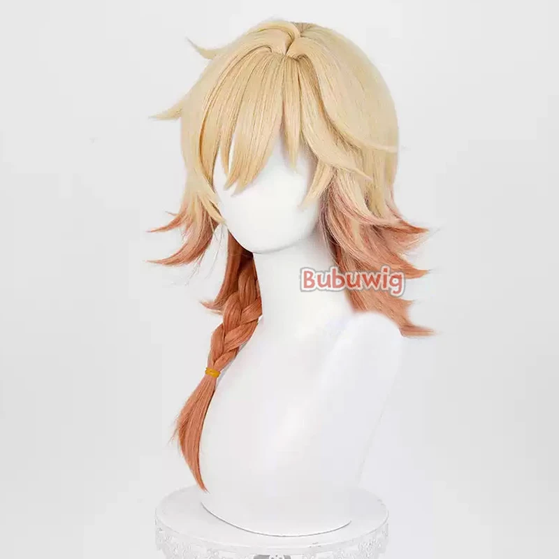 Bubuwig Synthetic Hair Mydei Cosplay Wigs Honkai: Star Rail Mydei 55cm Long Straight Blonde Gradient Orange Wig Heat Resistant