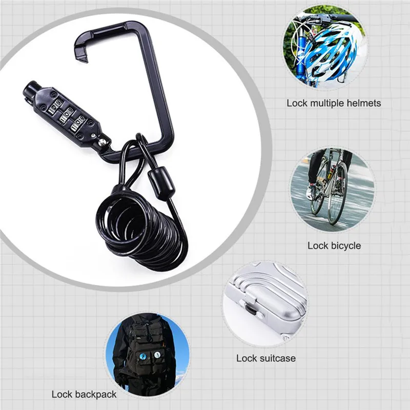 Password Lock Carabiner Backpack Gym Luggage Lock Square Password Padlock