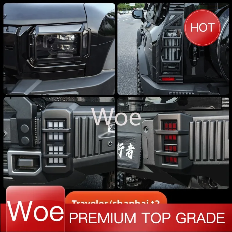 Woe large lampshade tail light protective fog lamp decorative  For Cherry Jetour Traveller T2 2023 2024 Stickers Accessories