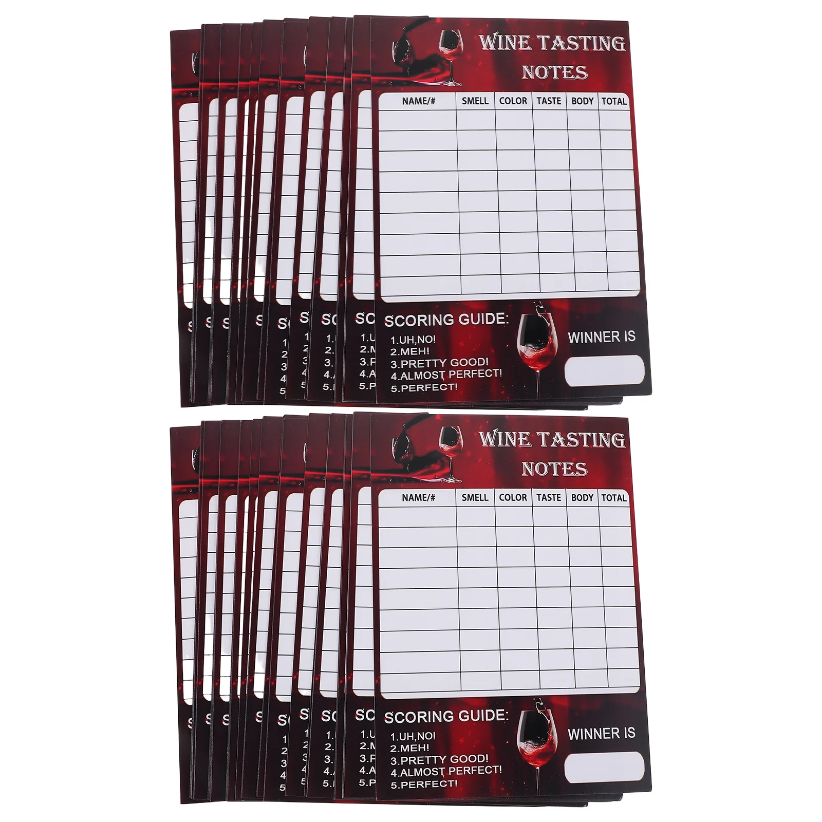 

30Pcs Wine Tasting Feedback Cards Structured Scoring Flavor Analysis Event Supplies 18x12.6cm Wine Tasting Notes Template