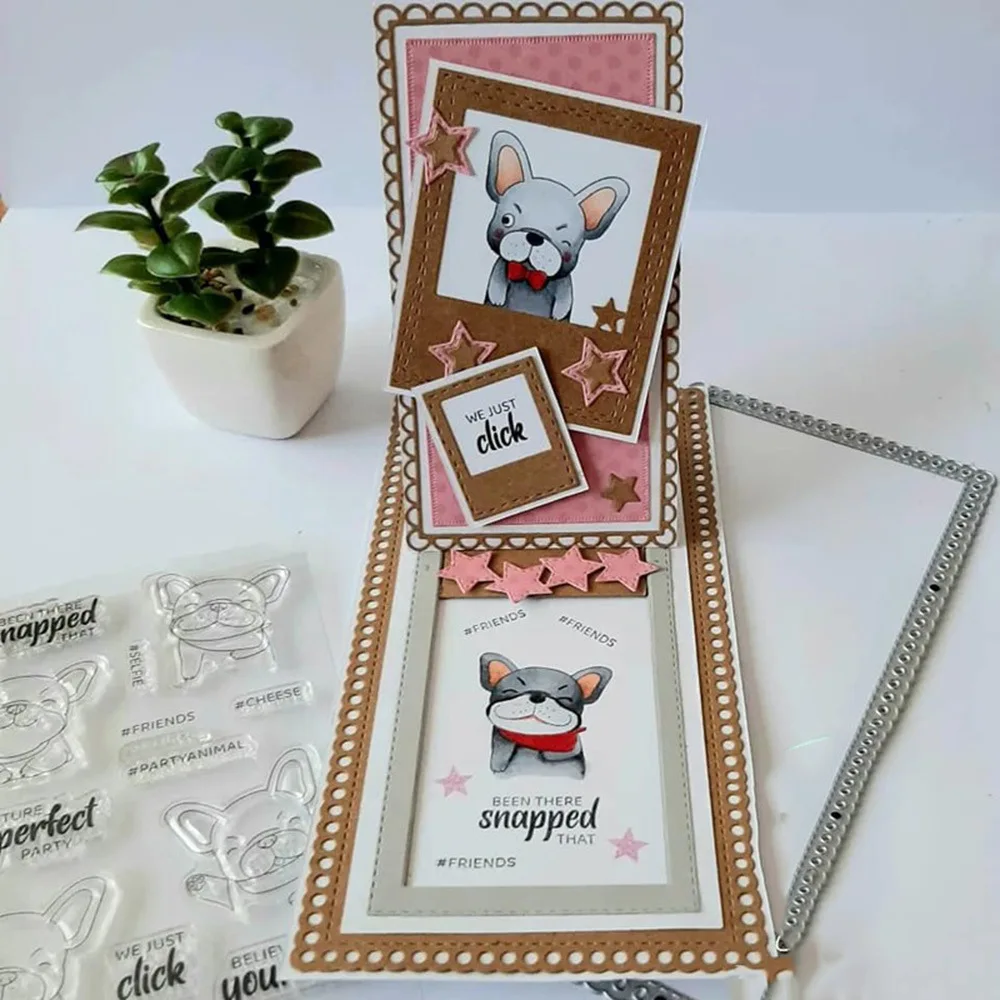 2024 New Arrival prostokątne tło wyciągany nóż do papieru formy wykrojniki do metalu dla DIY Scrapbooking tworzenie kartek szablony