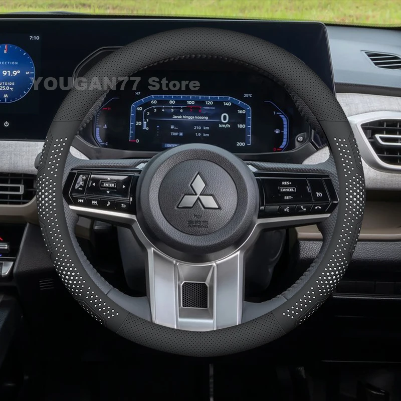 

Leather Car Steering Wheel Cover For Mitsubishi Xforce 2024 Non-slip Auto Steering Wheel Mitsubishi Xforce Accessories