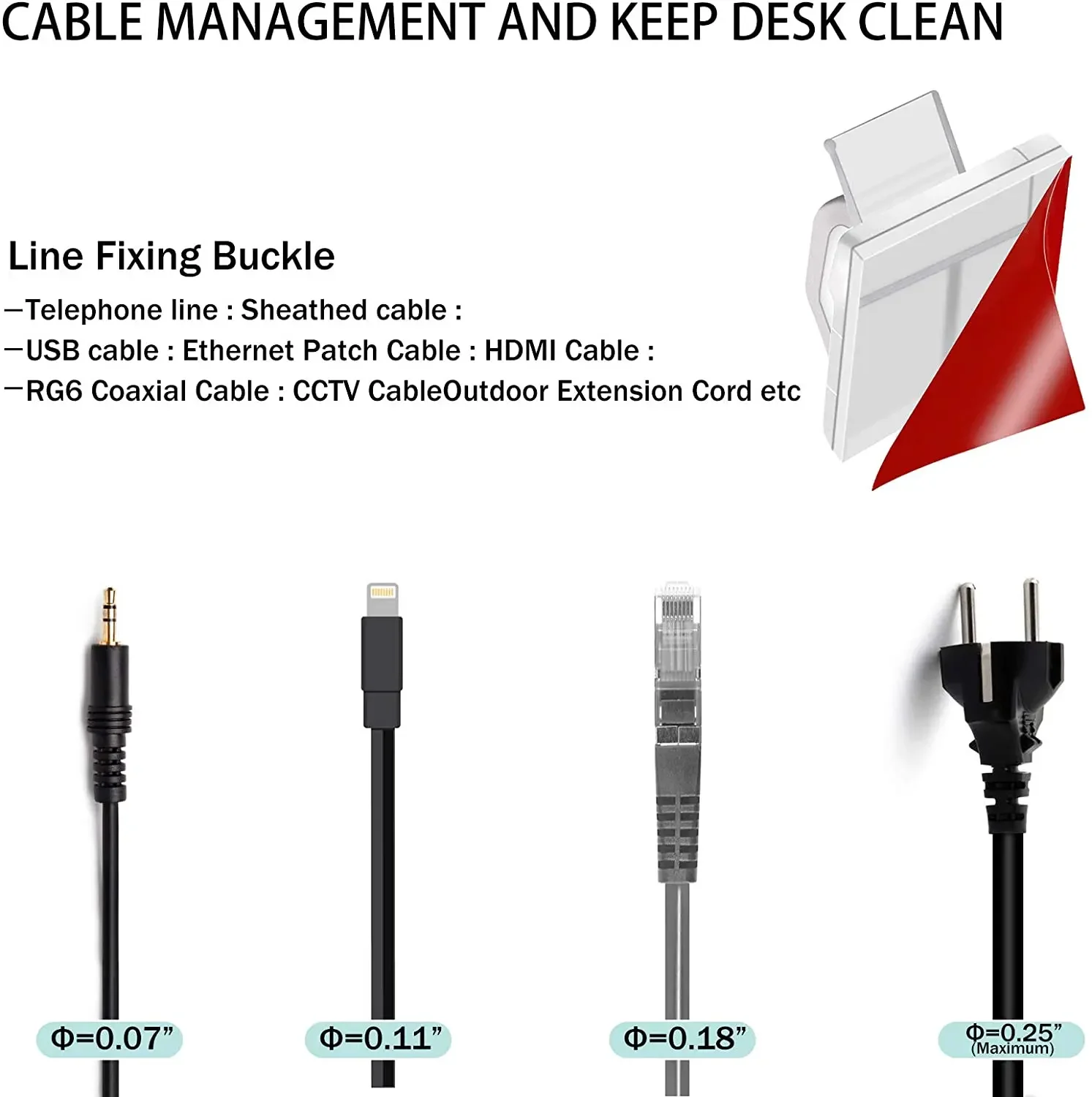 Self-adhesive Cable Holder Fixer Clips Organizer Clamp Management Adhesive for Home Office Car Clamp Wire Manager Wall Stickers
