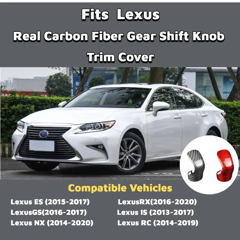 Carbon Fiber Gear Shift Knob Trim Cover For Lexus RX IS ES NX RC RX200t RX350 RX400h IS250 IS300 ES250 ES300h ES350 NX300h NX200