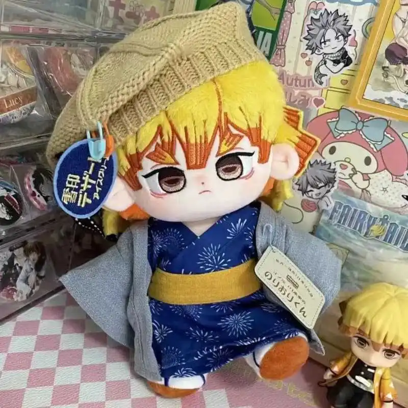 

20cm Cartoon Peripherals Demon Slayer Agatsuma Zenitsu Cotton Doll Attribute Sofa Pillow Ornaments Bedroom Plush Doll Toy Gift