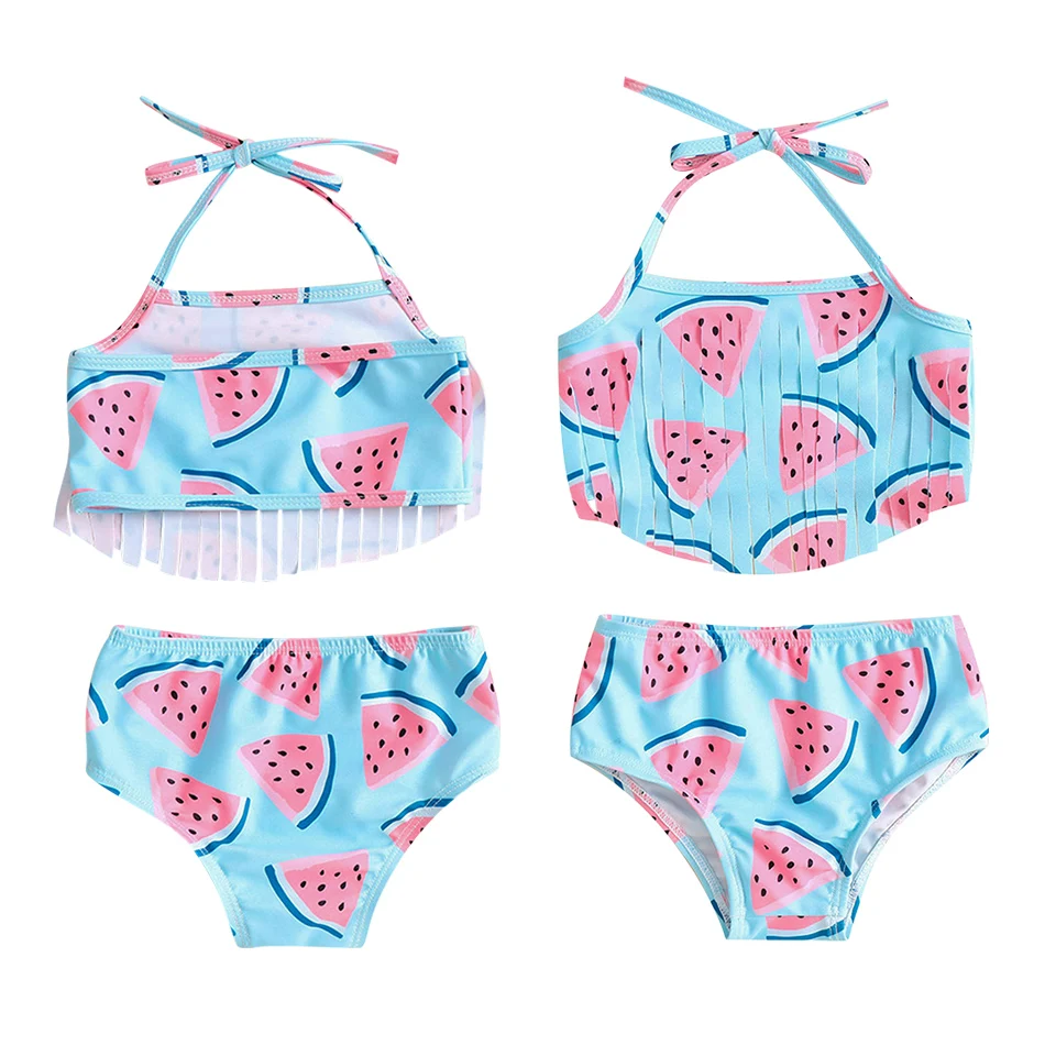 

New Fashionable Children's Watermelon Design Bikini Set Cute Two Piece Children's Swimwear Cute Girl Swimwear Summer Beach Suit