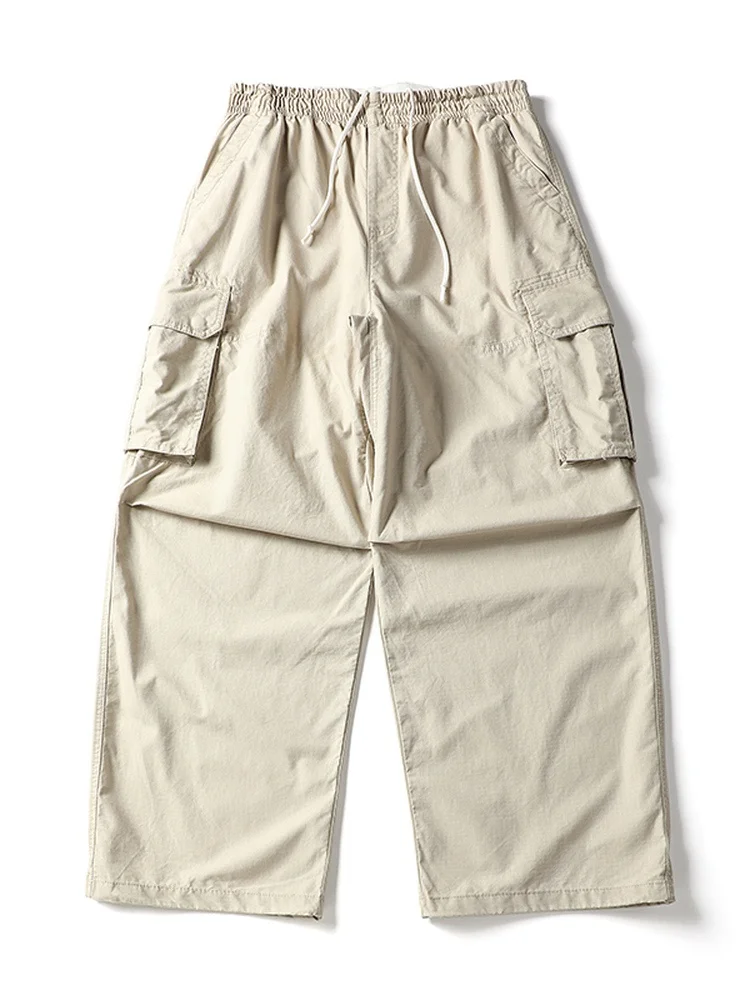 

Bla Armada American Retro Waed Cotton Dstring Workwear Paratrooper Pants Loose Versatile Wide Leg Casual Pants