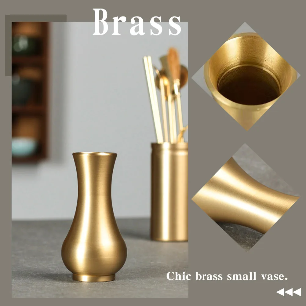 1 قطعة مزهرية زهرة النحاس الحديثة بسيطة سطح المكتب ديكور المنزل الصغيرة زهرية زخرفة الجدول مكتب الديكور هووسورمينغ هدية الأزهار #6