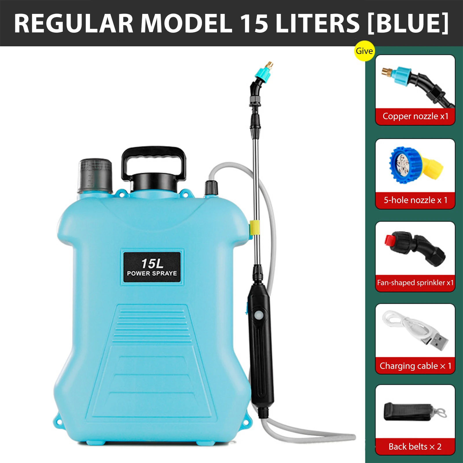 

15L Electric Sprayer Back Irrigation Rechargeable Agricultural Gardening Tool High Pressure Atomizing Battery Sprayer