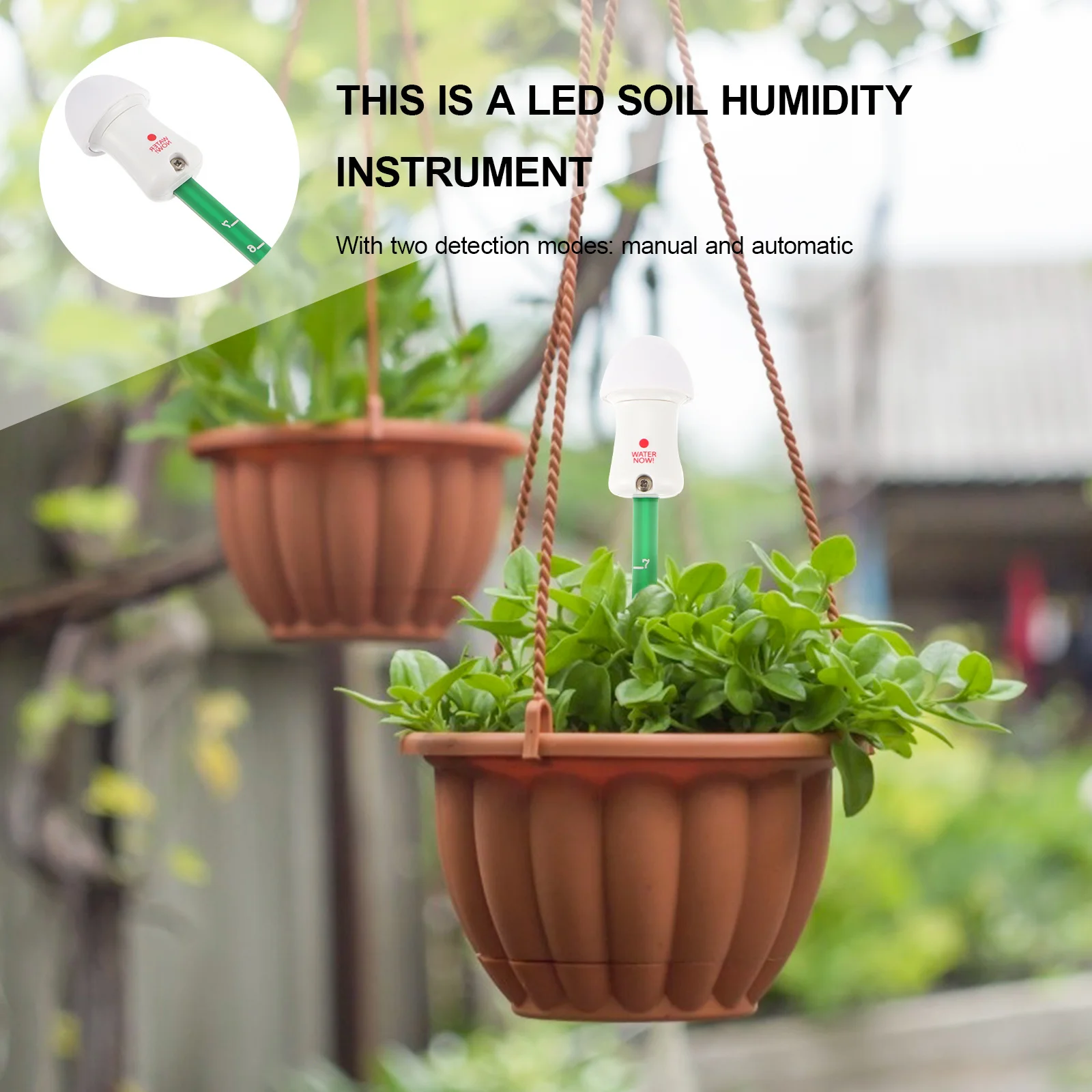 

LED Soil Humidity Testing Meter Portable Soil Moisture Sensor ABS Pc Material Water Level for Potted Plants