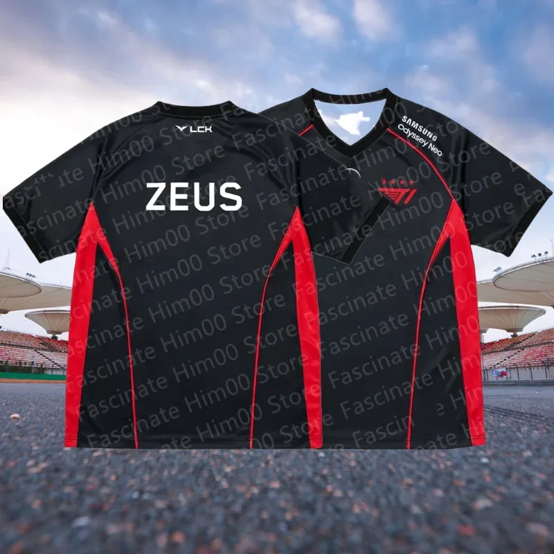 SKT T1 2024 Team Jersey LOL League FAKER T1 T-shirt  LCK Custom Shirt Keria Zeus Gumayusi Electronic Sportswear Polyester Materi