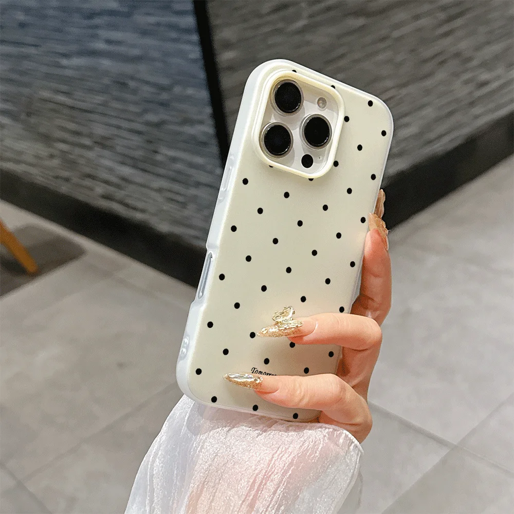 Simple Black Wine Polka Dot Design Lichee Case For Motorola Moto Edge 60 50 FUSION Pro 40 30 NEO G84 G64 G54 G73 G24 5G Cover