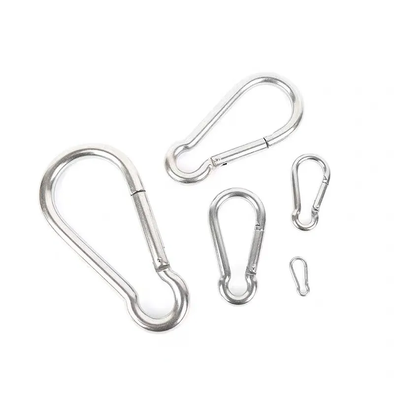 M4 M6 M8 M10 M12 304 Stainless Steel Spring Snap Carabiner Quick Link Lock Ring Hook Snap Shackle Chain Fastener Hook Dog Chain