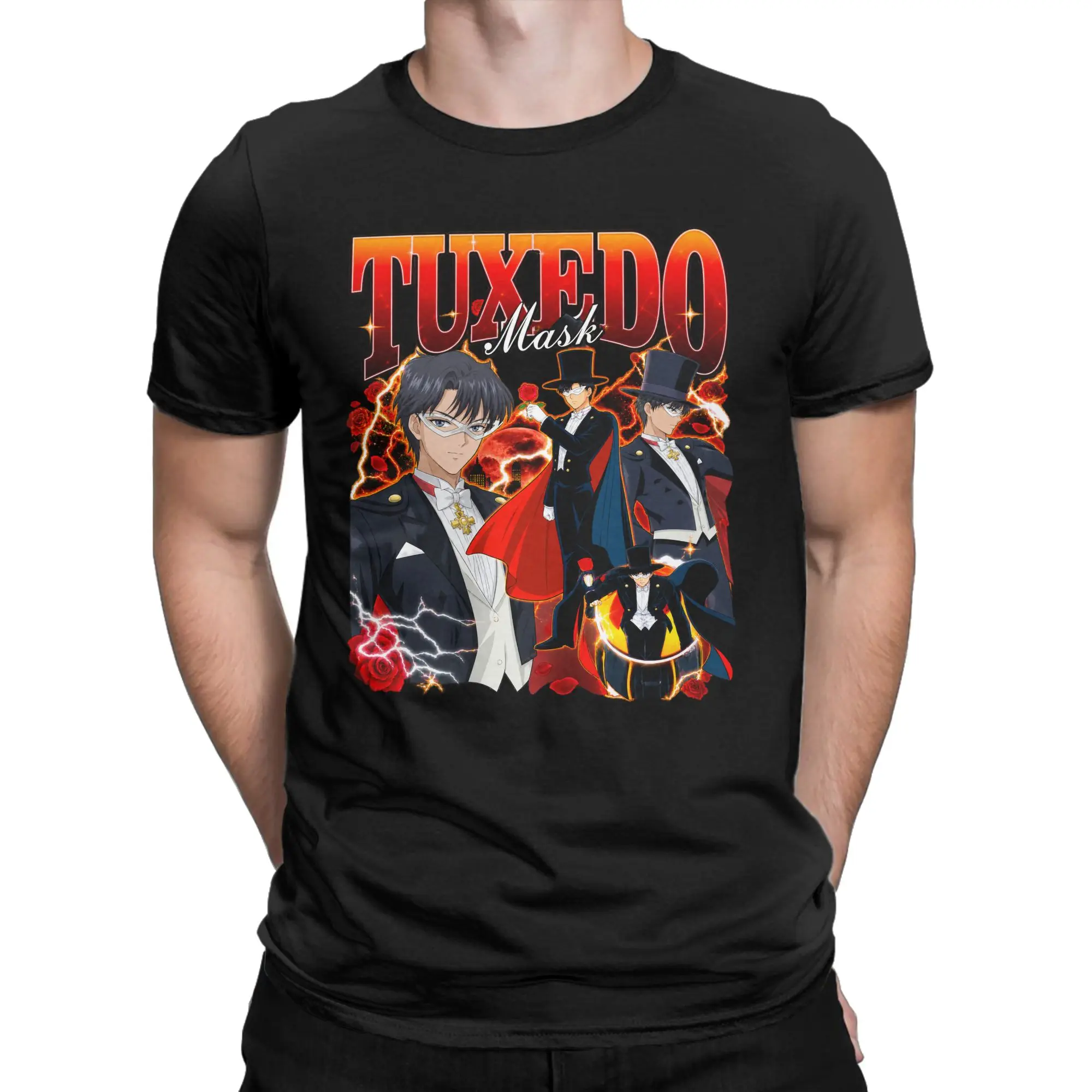 Casual T Shirt Summer Sailors Moons Anime Mamoru Chiba Hip Hop T-Shirts  100% Cotton Tshirt for Man Short Sleeve Clothes