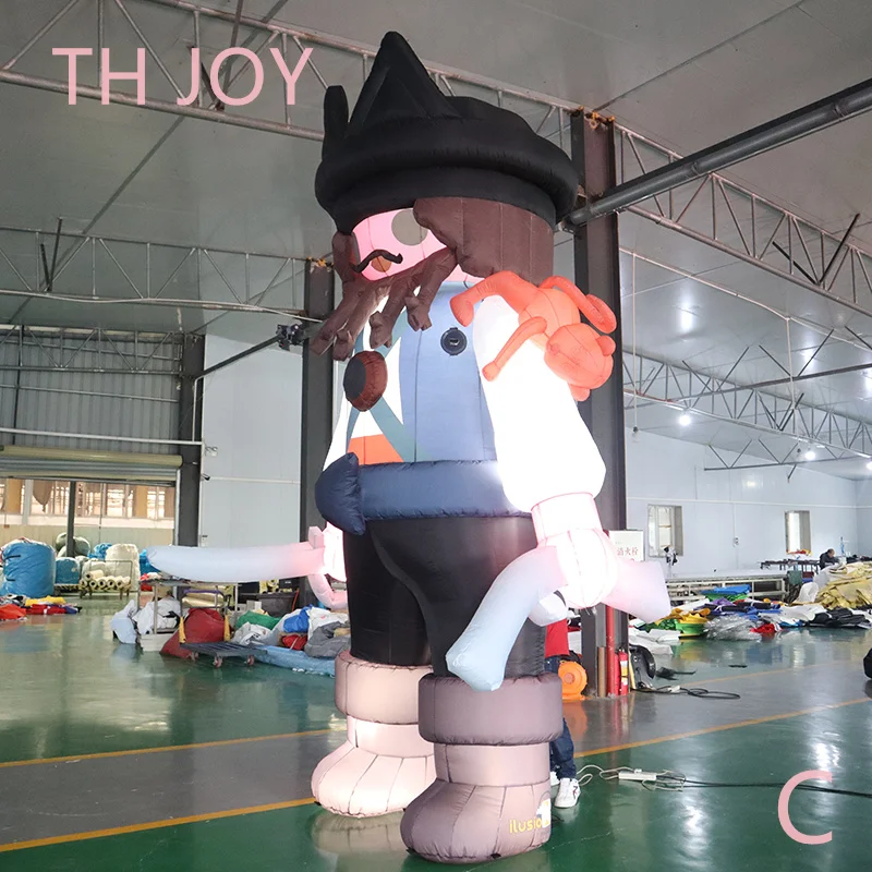 nave aerea veloce a porta, cartone animato pirata gonfiabile personalizzato per parata pubblicitaria all'aperto, cartone animato pirata gonfiabile con luce