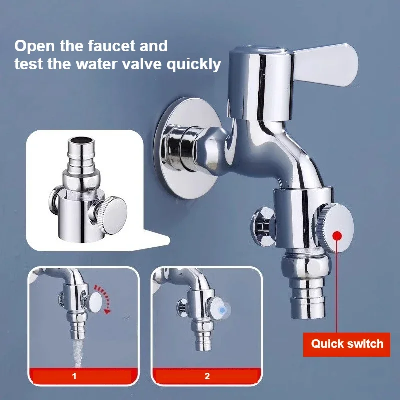 One-button Water Stop Valve Kitchen Bathroom Faucet Anti-leakage Repair Magic Tool Anti-dripping Repair Switch Valve Joint 1pc