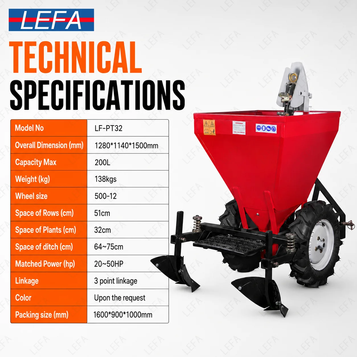Hot Sale Tractor Machine 3 Point PTO Use One Row Potato Planter Seed Seeding Machine Screw