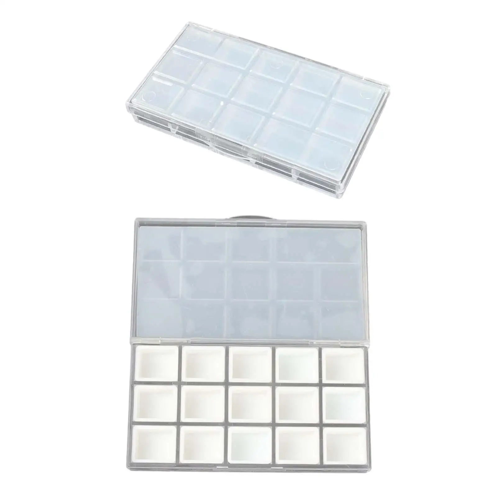 علبة طلاء لوحة ألوان مائية مكونة من 15 كتلة مقاومة للماء ومتعددة الوظائف ولوحة خلط الغواش المحمولة للرسم الفني المصغر