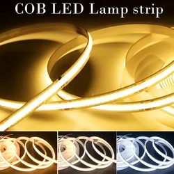 220V COB LED Light Strip 1-5m Flexible Tape Lights Smart IC No Need Driver High Bright 240 LEDs Linear Lighting RA95 Warm White