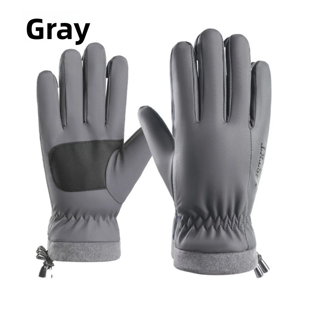 

Thickened Fleece Winter Gloves Windproof Warmth Riding Gloves Touchscreen Compatible Cold Proof Motorcycle Gloves
